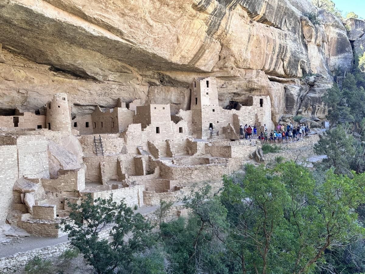 Cliff Palace in Mesa Verde National Park was built by the Ancestral Puebloans from 1190 to 1260