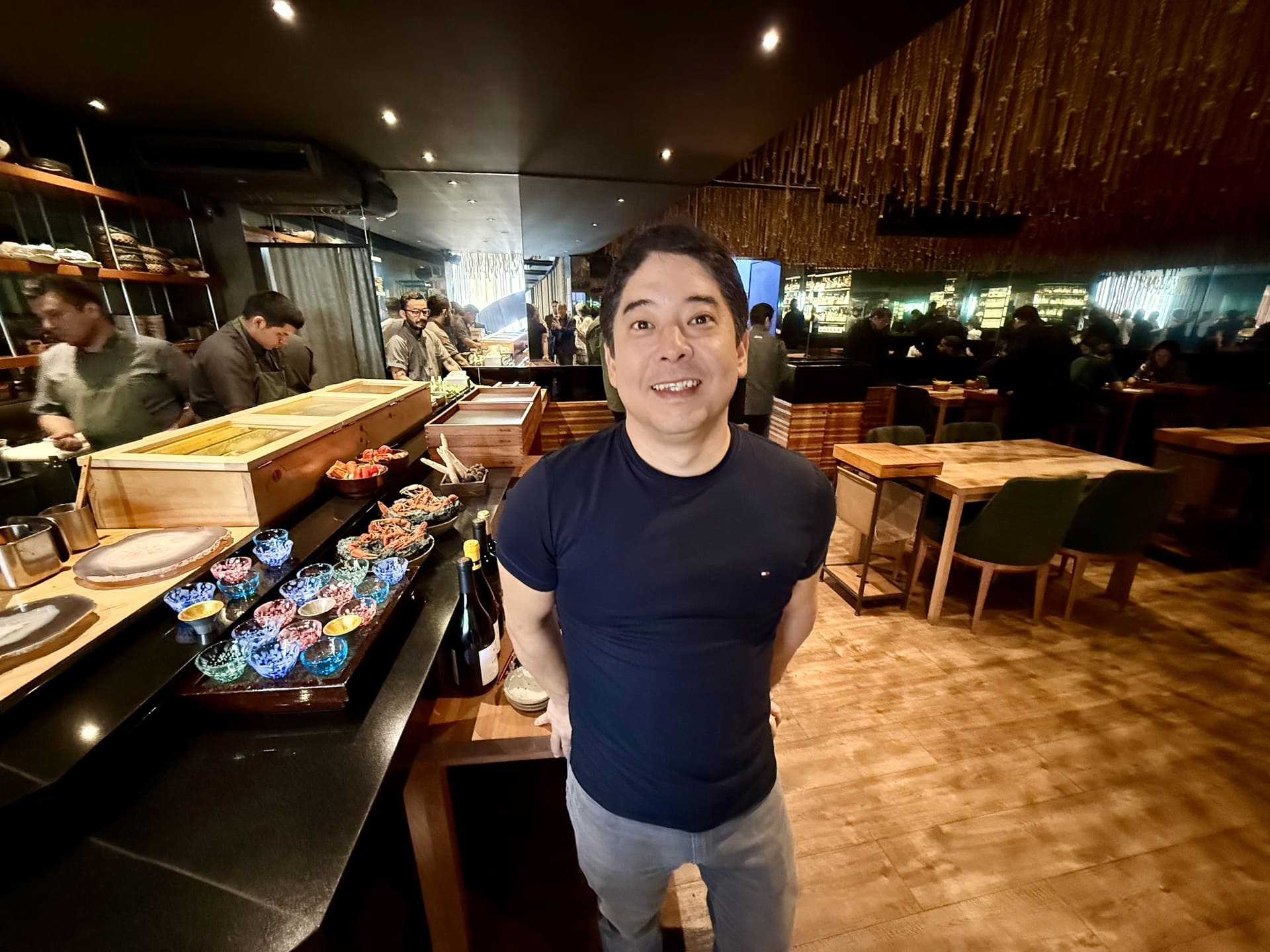 Chef Mitsuharu “Micha” Tsumura in the dining room at Maido in Lima, Peru