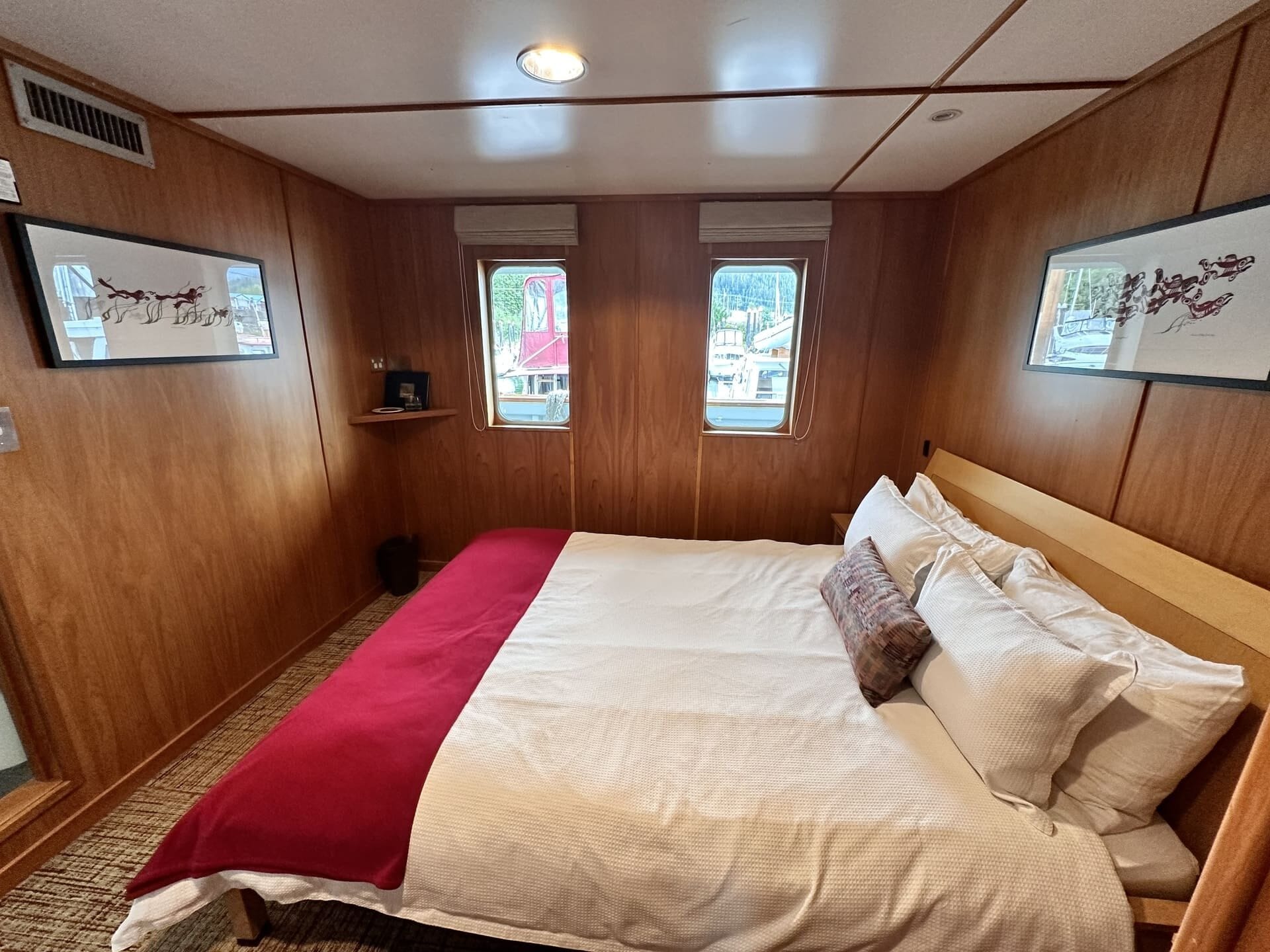 The cabins on the Cascadia are simple and cozy