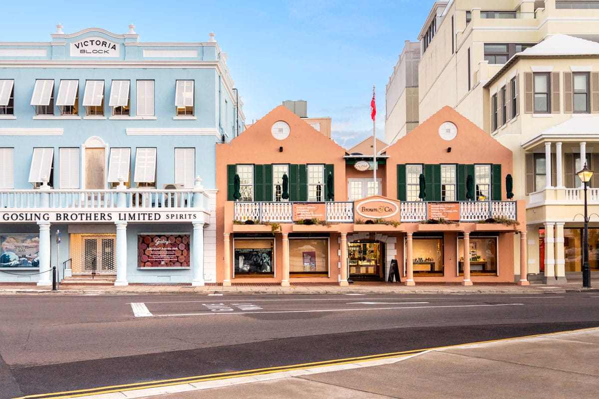 Hit the shops along colourful Front Street in the capital city of Hamilton