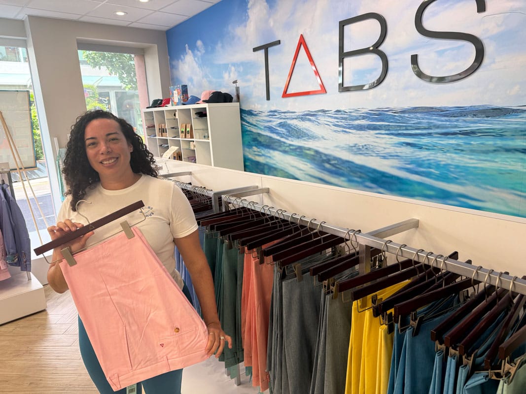 Hayley Burchall at a TABS store in Hamilton, Bermuda