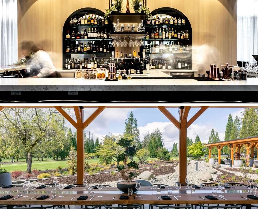 Top photo – Crave Kitchen & Meatery. Bottom photo – Naturally Pacific Resort Restaurant view