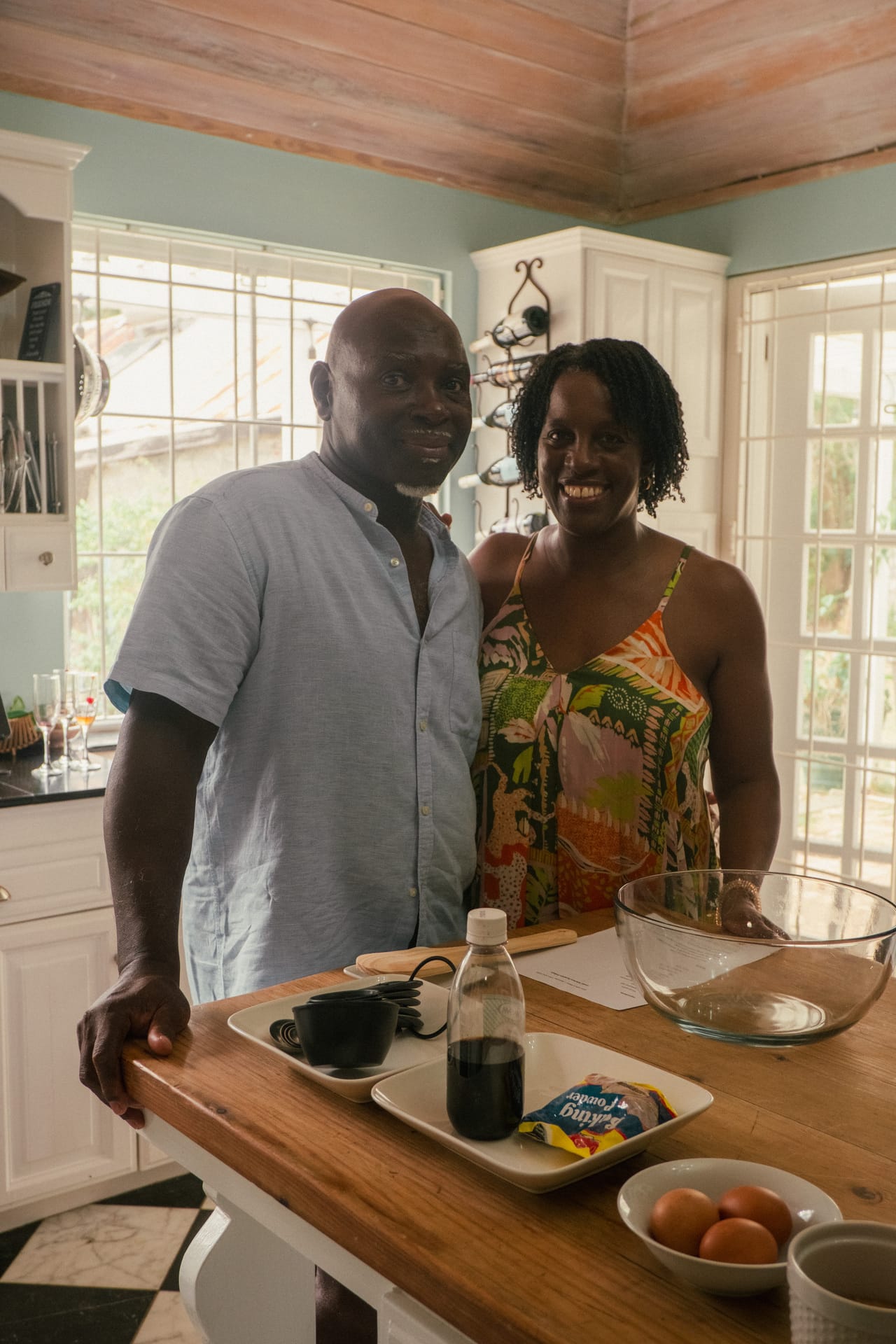 Franklyn and Juliet Jeffers stand in their kitchen in rural Barbados
